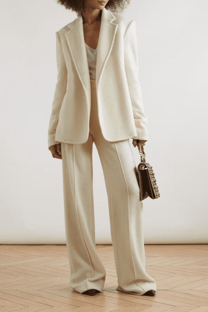 Chloé Ribbed Wool Blazer White Wedding Suit Women