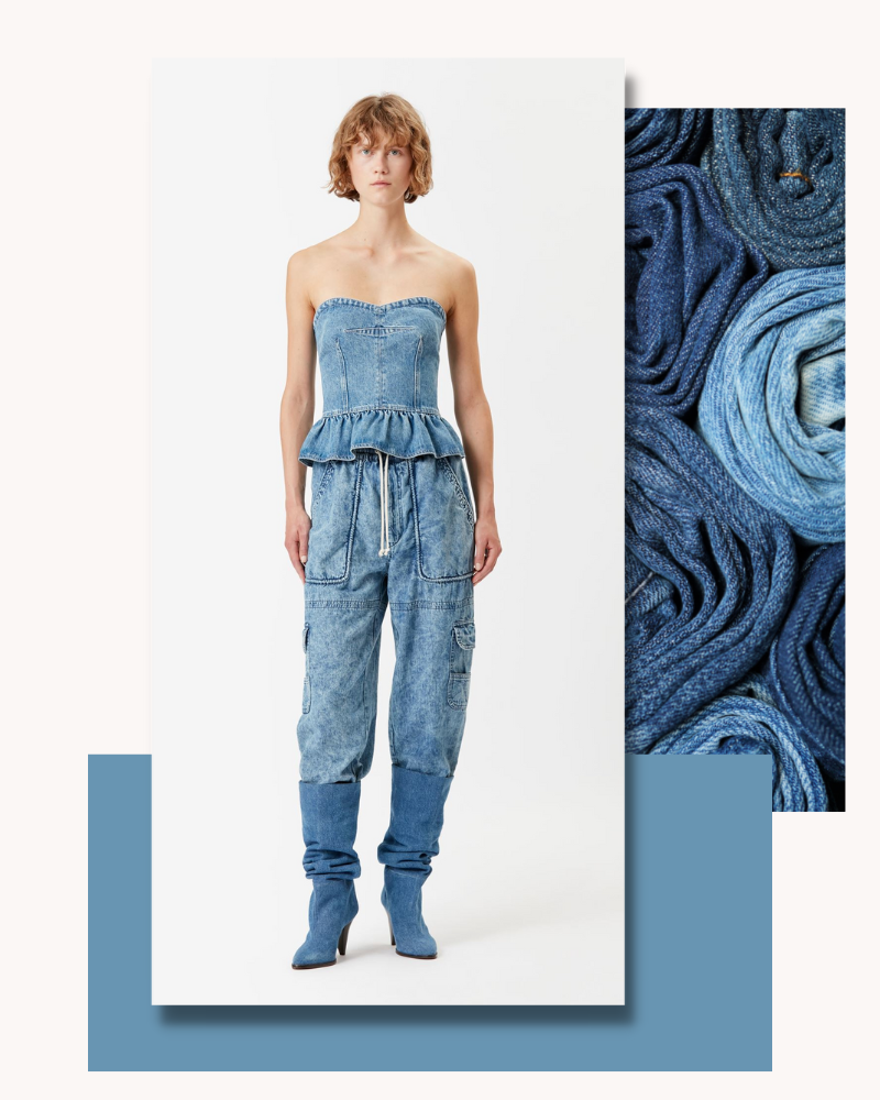 Isabel Marant Solizinia Denim Sleeveless Top Spring Summer 2023 Fashion Trends By Women Founded Brands