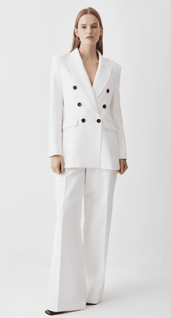 Karen Millen Clean Tailored Ecru Blazer & Trousers