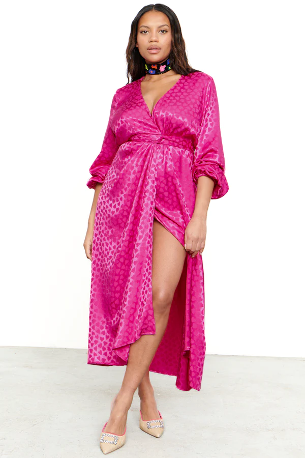 Never Fully Dressed Pink Jacquard Dress