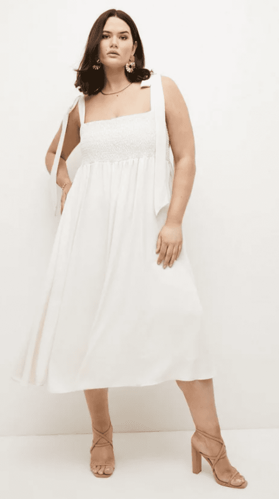 Karen Millen Plus Size Shirred Bodice Midi Dress Ivory Our Favourite Summer Dresses for 2023 