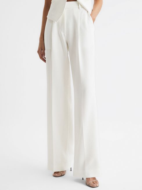 Reiss Tatum Crepe Wide Legged Trousers 