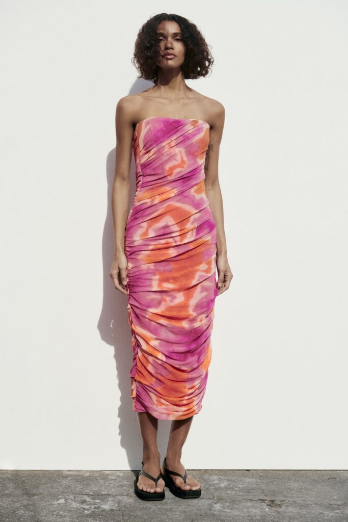 Zara Printed Tulle Dress