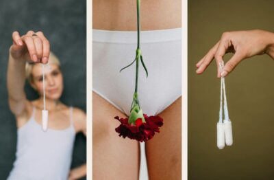 Women Holding Cotton Tampon Strings - Best Organic Tampons