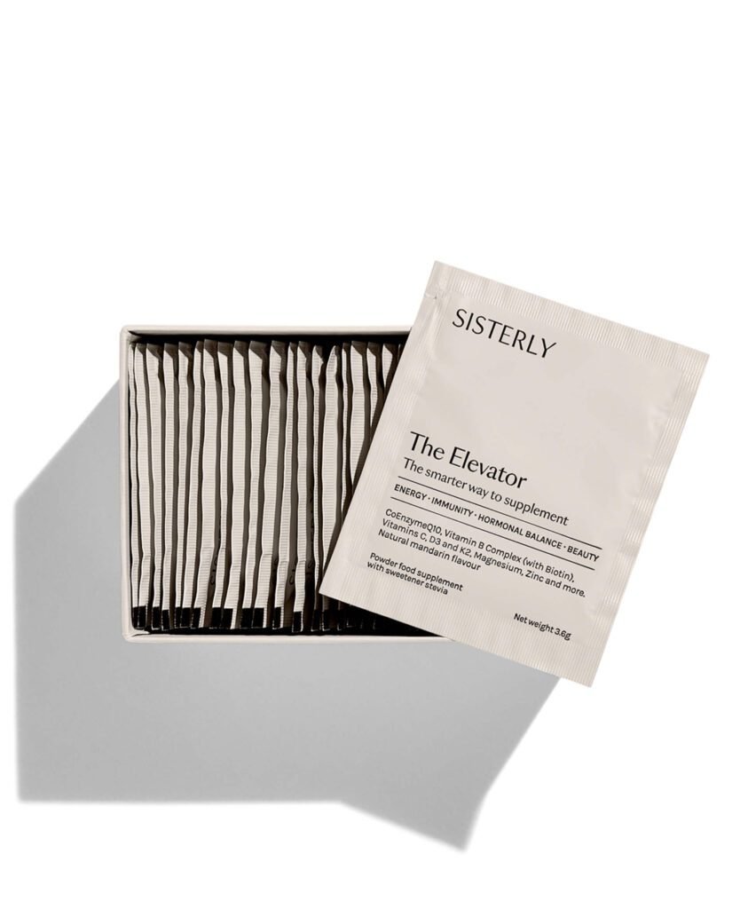 Sisterly The Elevator all-in-one supplement for women, daily powder sachets with vitamins, minerals, and adaptogens for energy, immunity, hormonal balance, and beauty