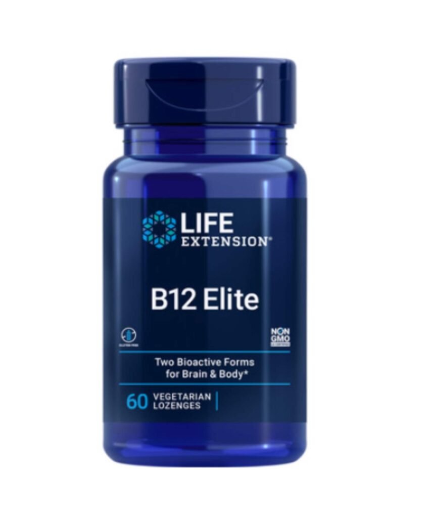 Life Extension B12 Elite supplement bottle for brain and body health