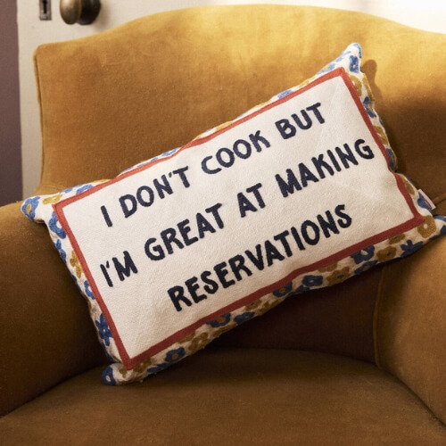 The Pillow Drop I Don't Cook Needlepoint Cushion