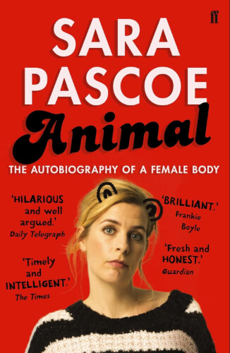 Bright red cover with a portrait of the author and playful graphic details. This memoir explores the female body, sexuality, and biology through humour, personal stories, and cultural analysis.