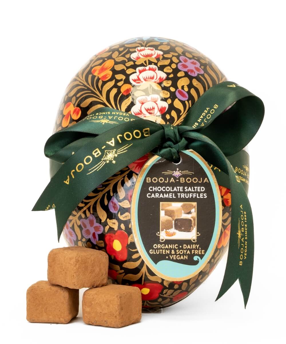 Booja-Booja Chocolate Salted Caramel Truffles in Hand-Painted Large Easter Egg