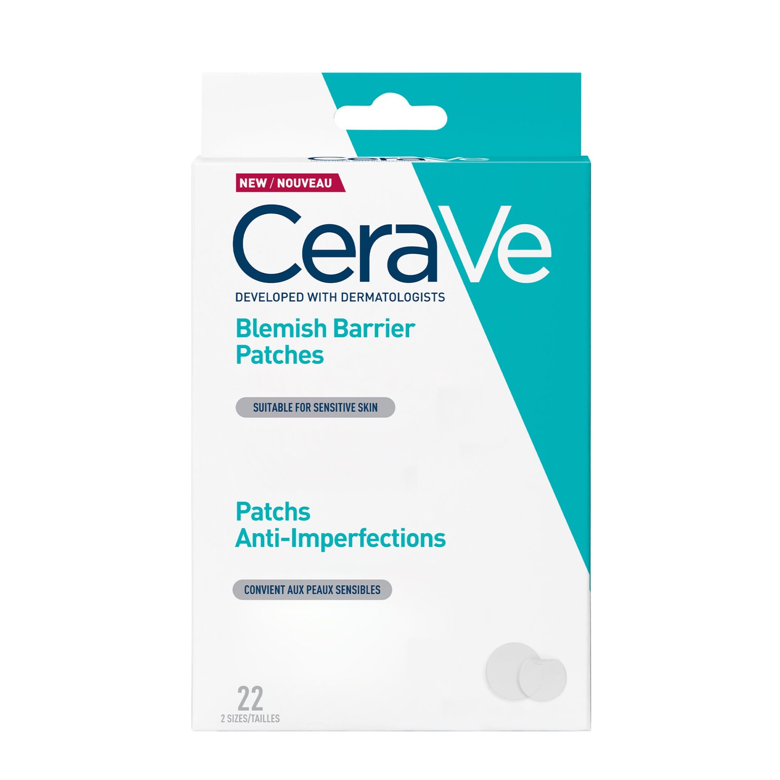 CeraVe Blemish Barrier Patches, 22 count, developed with dermatologists, suitable for sensitive skin