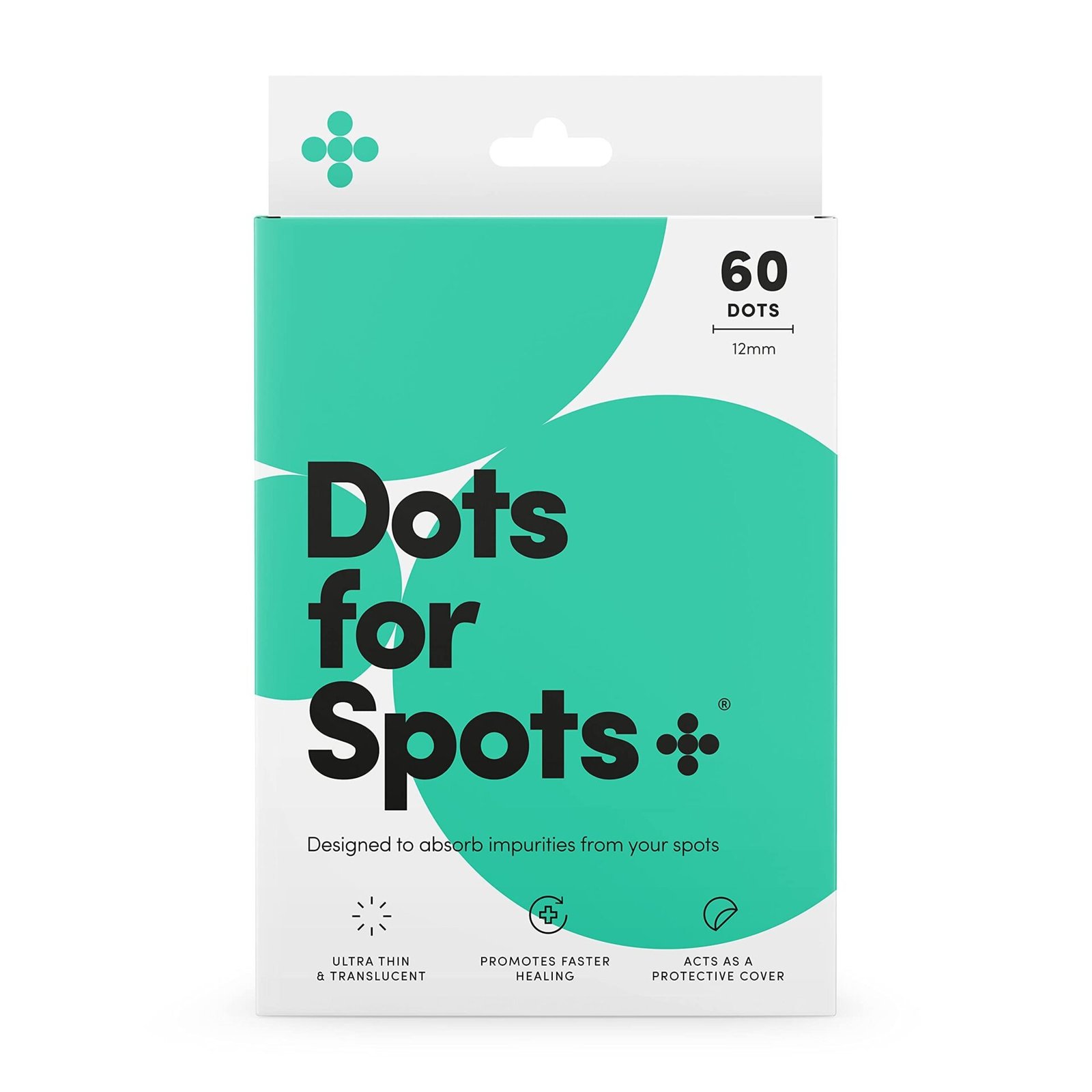 Dots for Spots packaging with 60 dots, designed to absorb impurities from spots