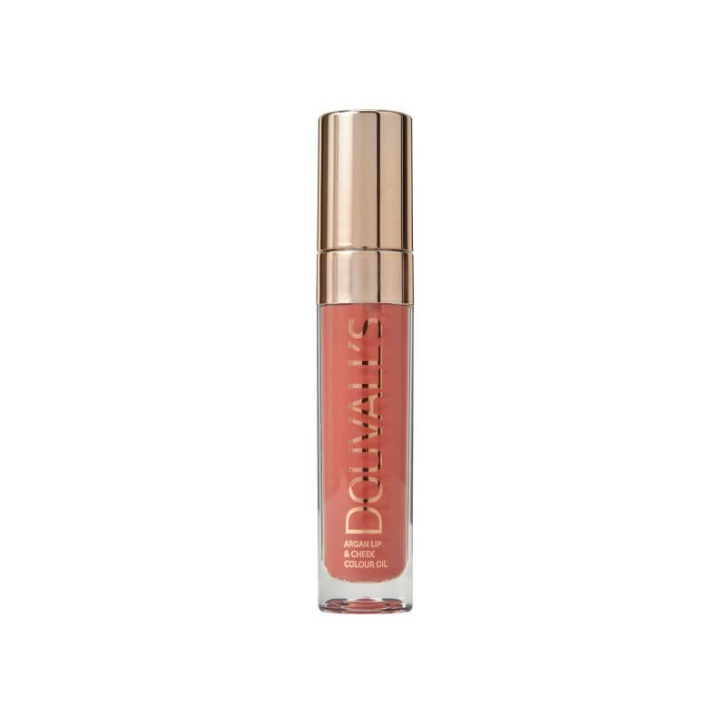 Douvall's Argan Lip & Cheek Colour Oil in a clear tube with a gold cap