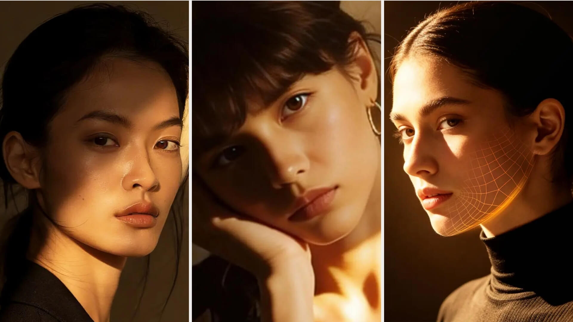 Models showing natural facial contour and definition associated with collagen stimulating Ellanse filler.