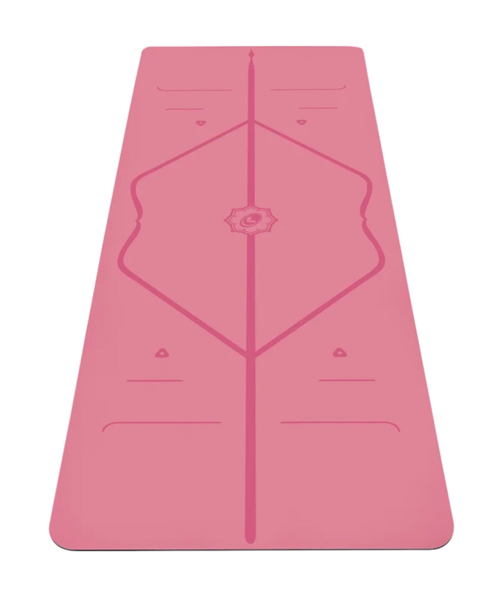 Pink Liforme Classic Yoga Mat with AlignForMe alignment markers
