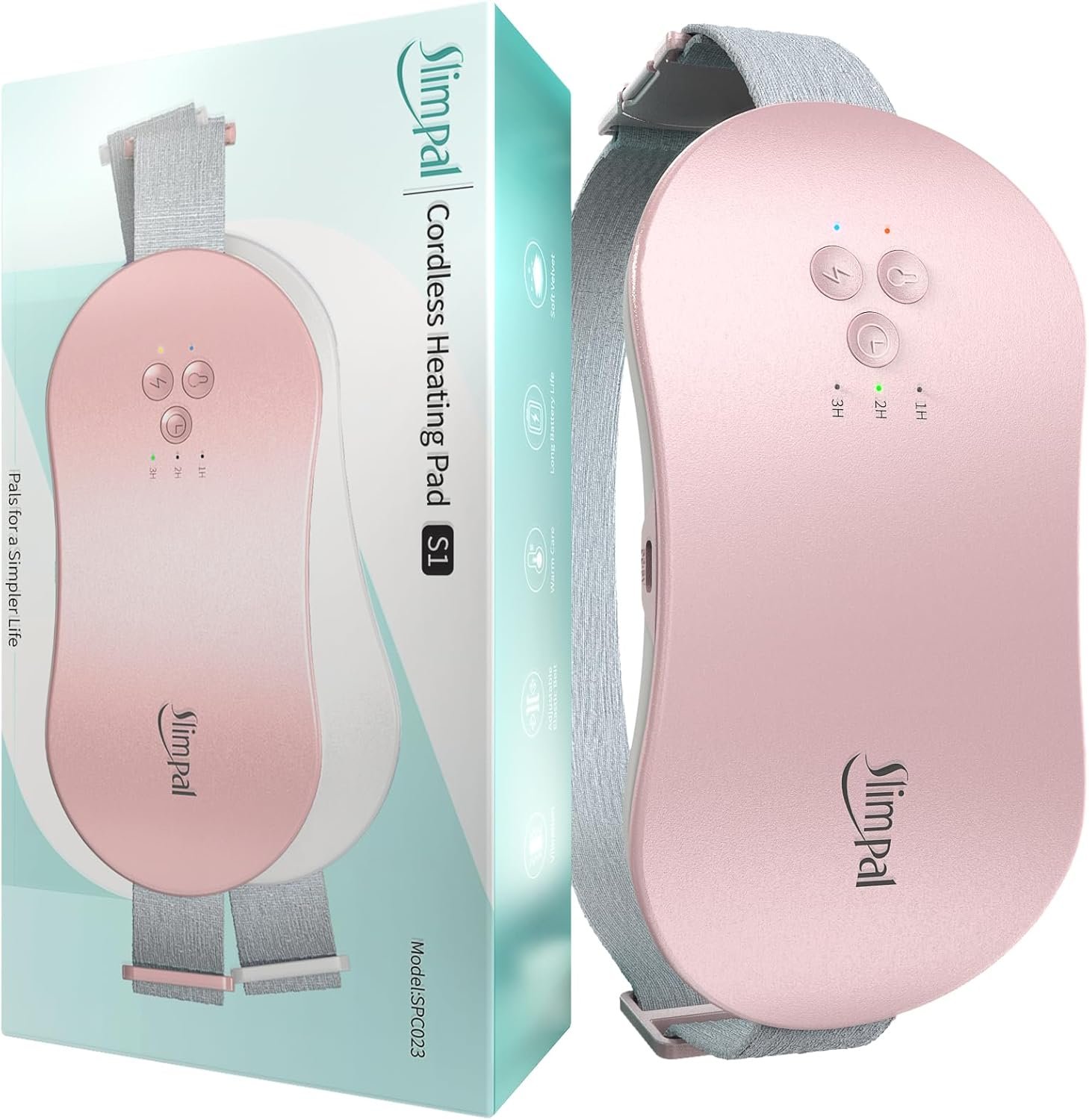 Slimpal wearable period pain relief cordless heating pad with heat and vibration massage