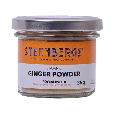 Glass jar of Steenbergs Organic Ginger Powder 35g