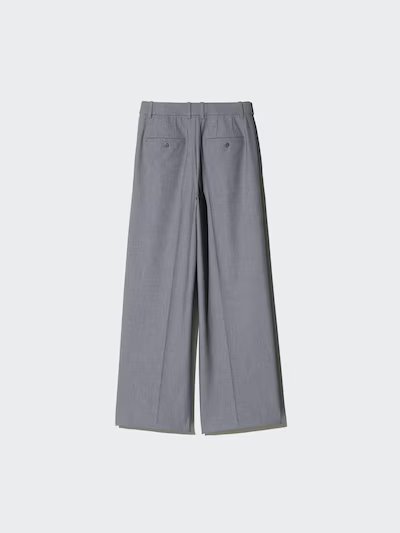 Uniqlo smart wide trousers in grey, smart casual workwear for women